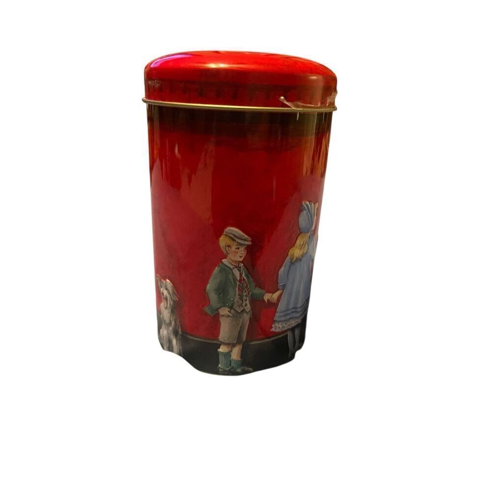 Churchills Heritage of London England Red Post Money Box Tin Coin Bank Empty